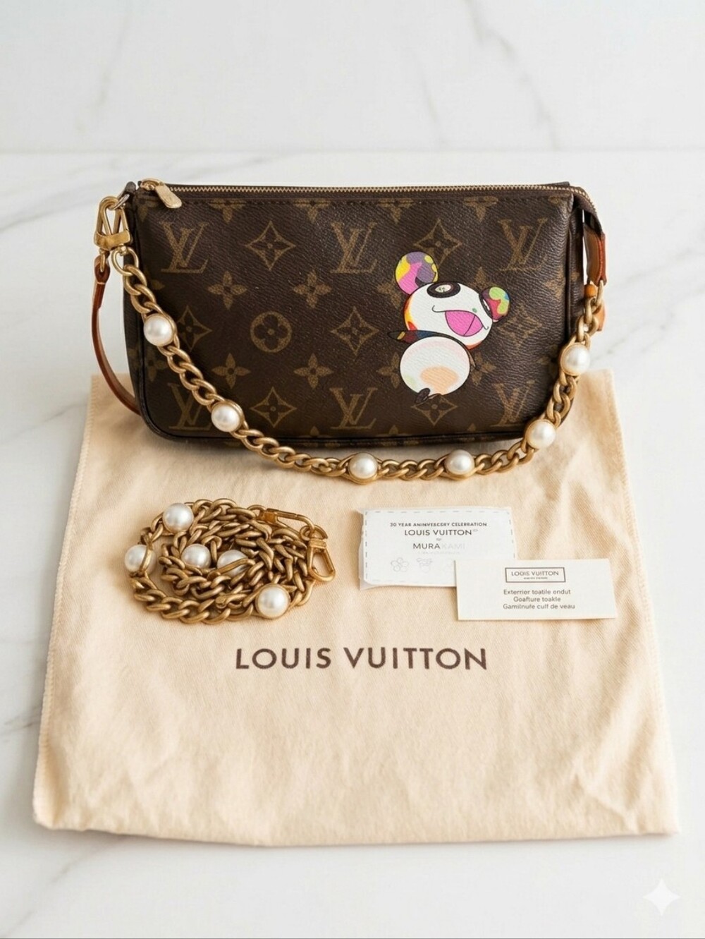 Louis Vuitton Murakami Panda Pochette Accessoires Limited Edition ✨ COA - Picture 13 of 16